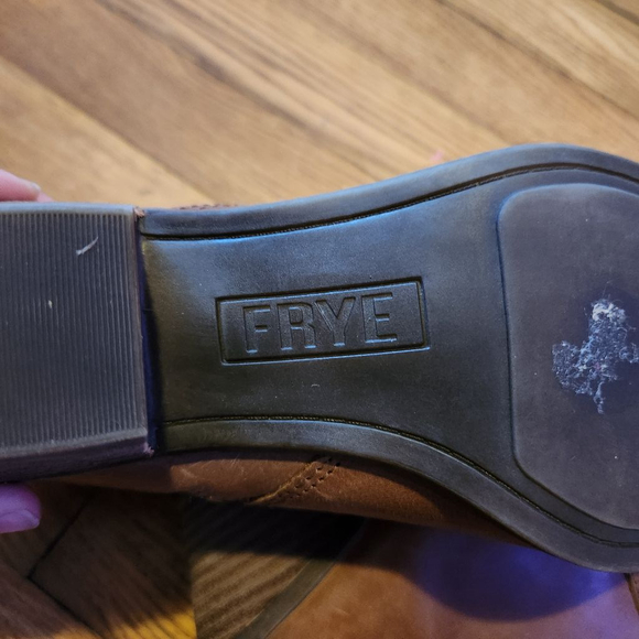 Frye Jennifer Cognac Brown Leather Ankle Booties - Picture 7 of 12